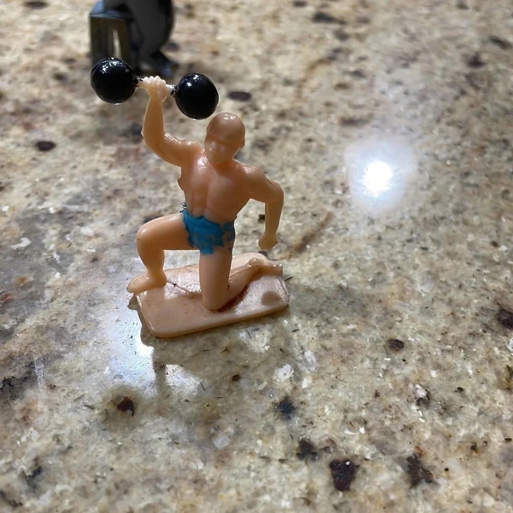 Vintage Rare Circus lot plastic made in hong kong horse seal strong man clown